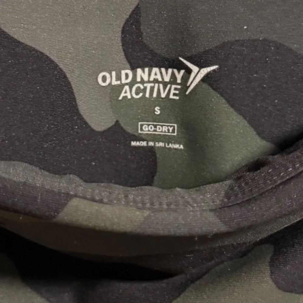 Old Navy Active Womens Camo High Waisted Biker Shorts Go-Dry Green Small